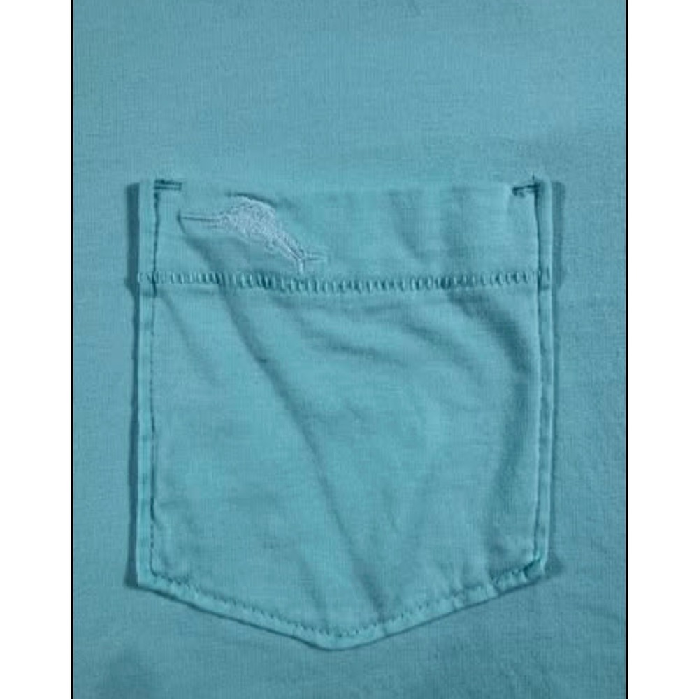 Tommy Bahama Relax Mens L Pima Cotton Short Sleeve Polo Shirt Aqua Blue Marlin - Picture 6 of 10